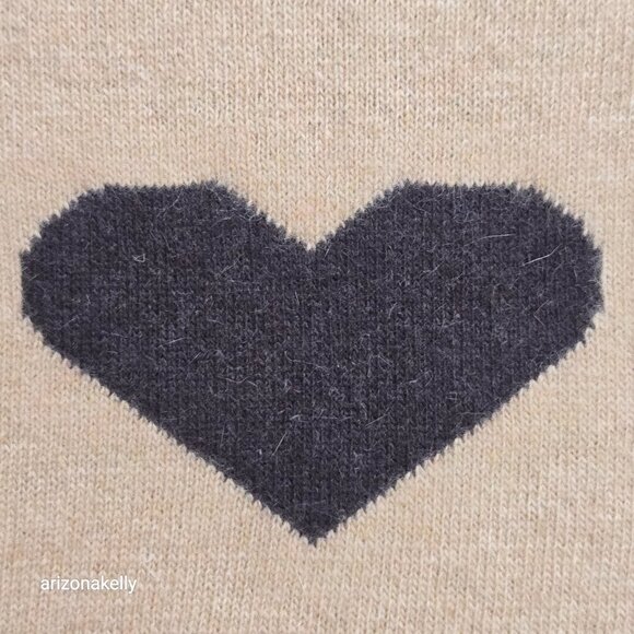 Portolano Color Block Scarf With Heart Lambswool/Angora - Picture 7 of 13